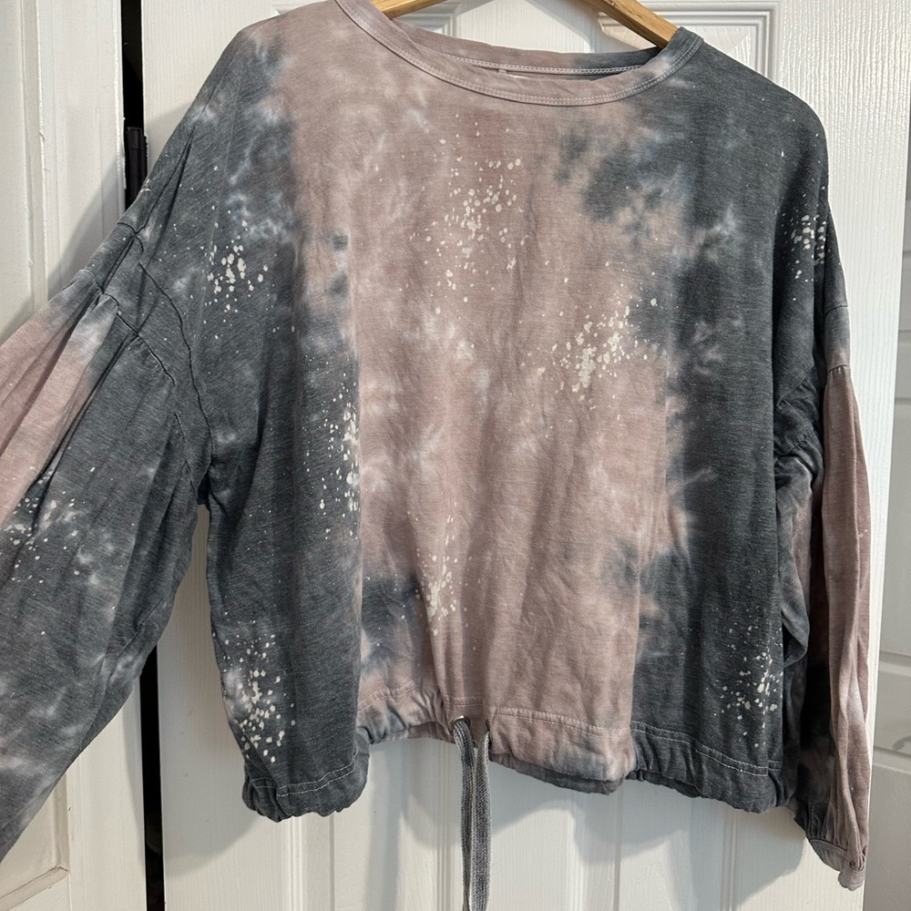 Vintage Pink and Gray Tie-Dye Sweatshirt